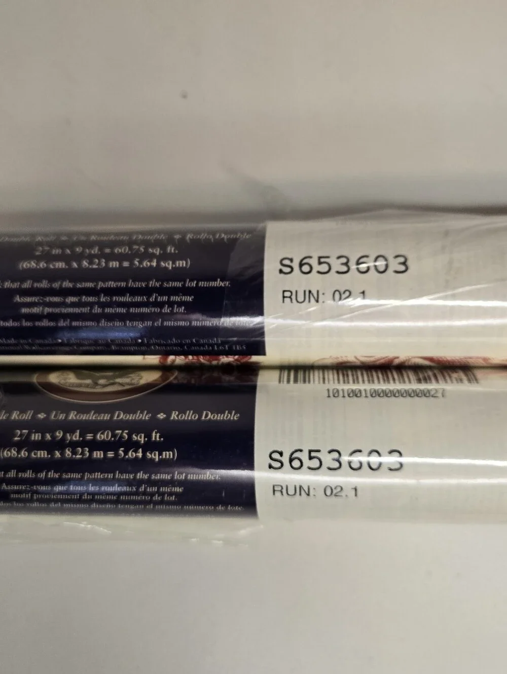 Valley Forge Vinyl Coated Wallcovering Red Toile On Cream Set of 2 Double Rolls